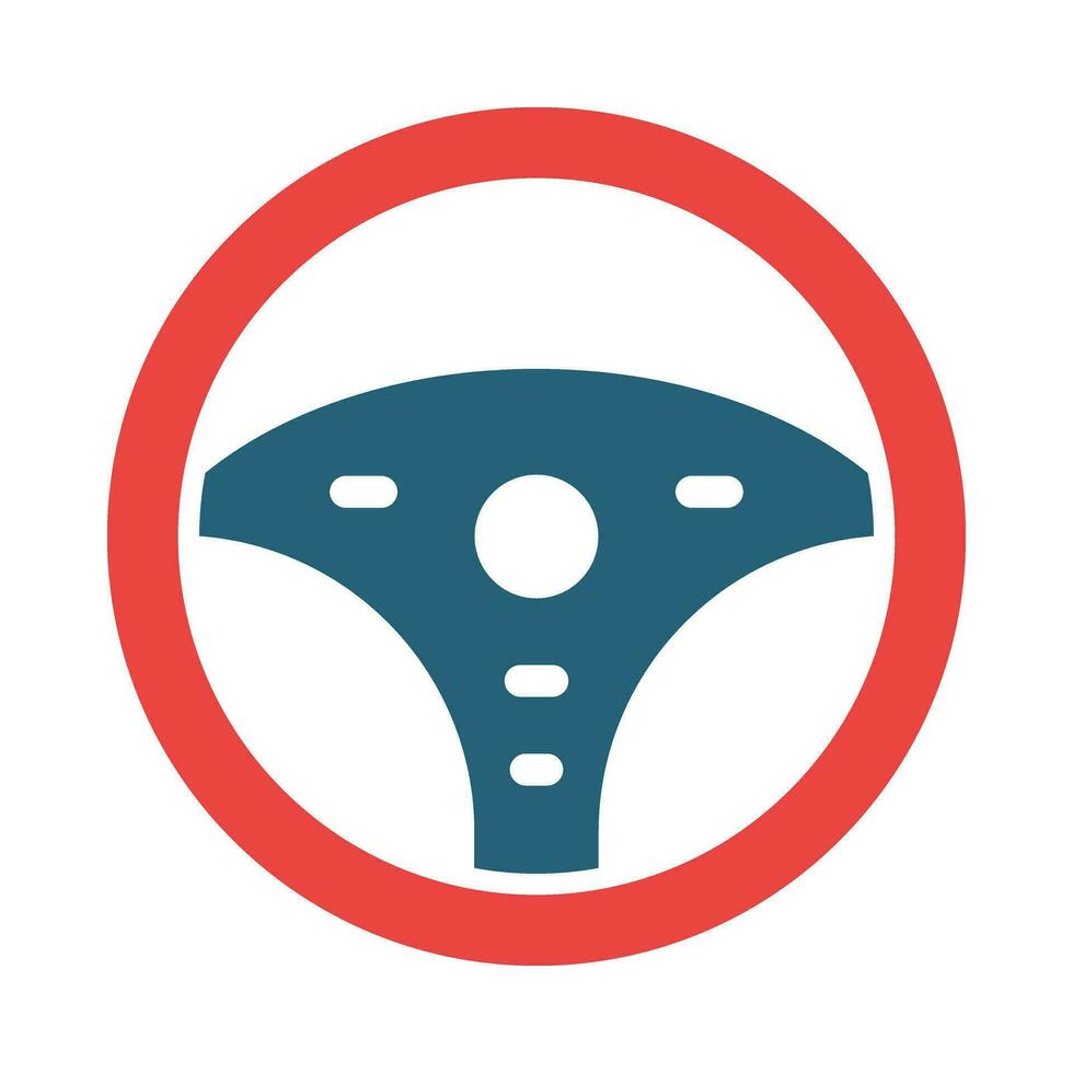 Steering Wheel Vector Glyph Two Color Icon For Personal And Commercial Use.