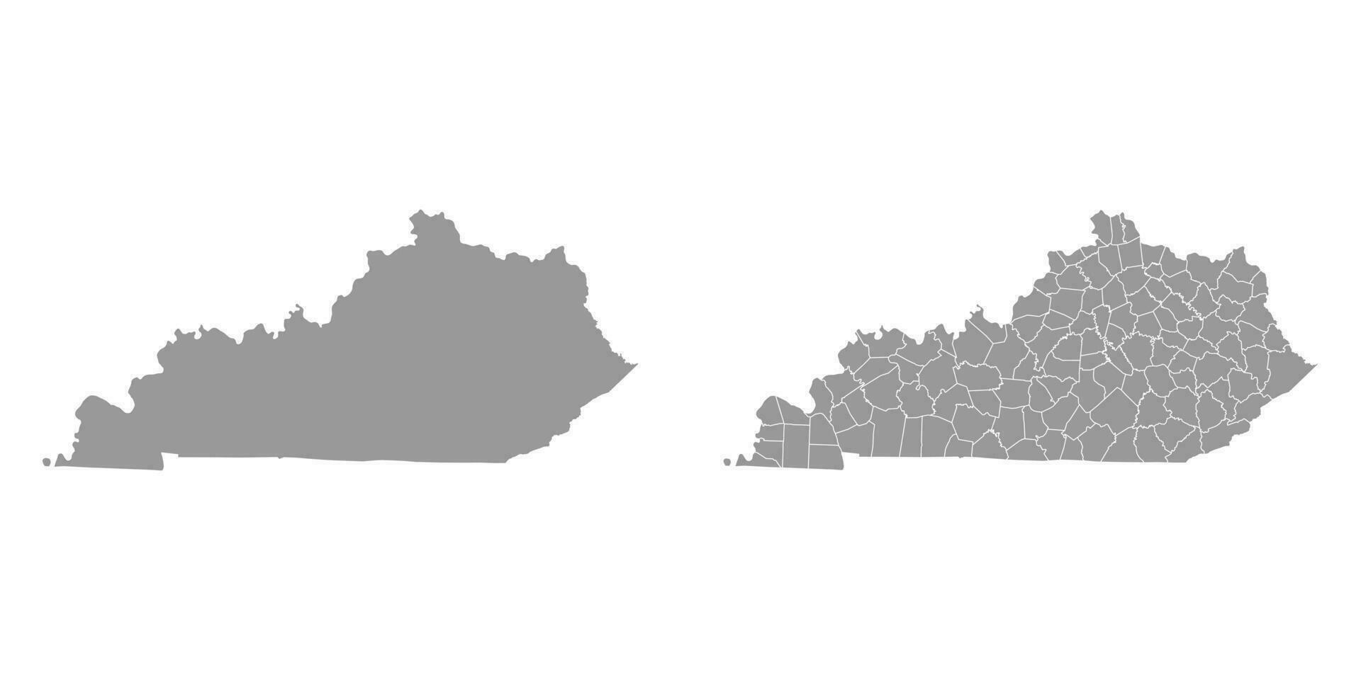 Kentucky state gray maps. Vector illustration.