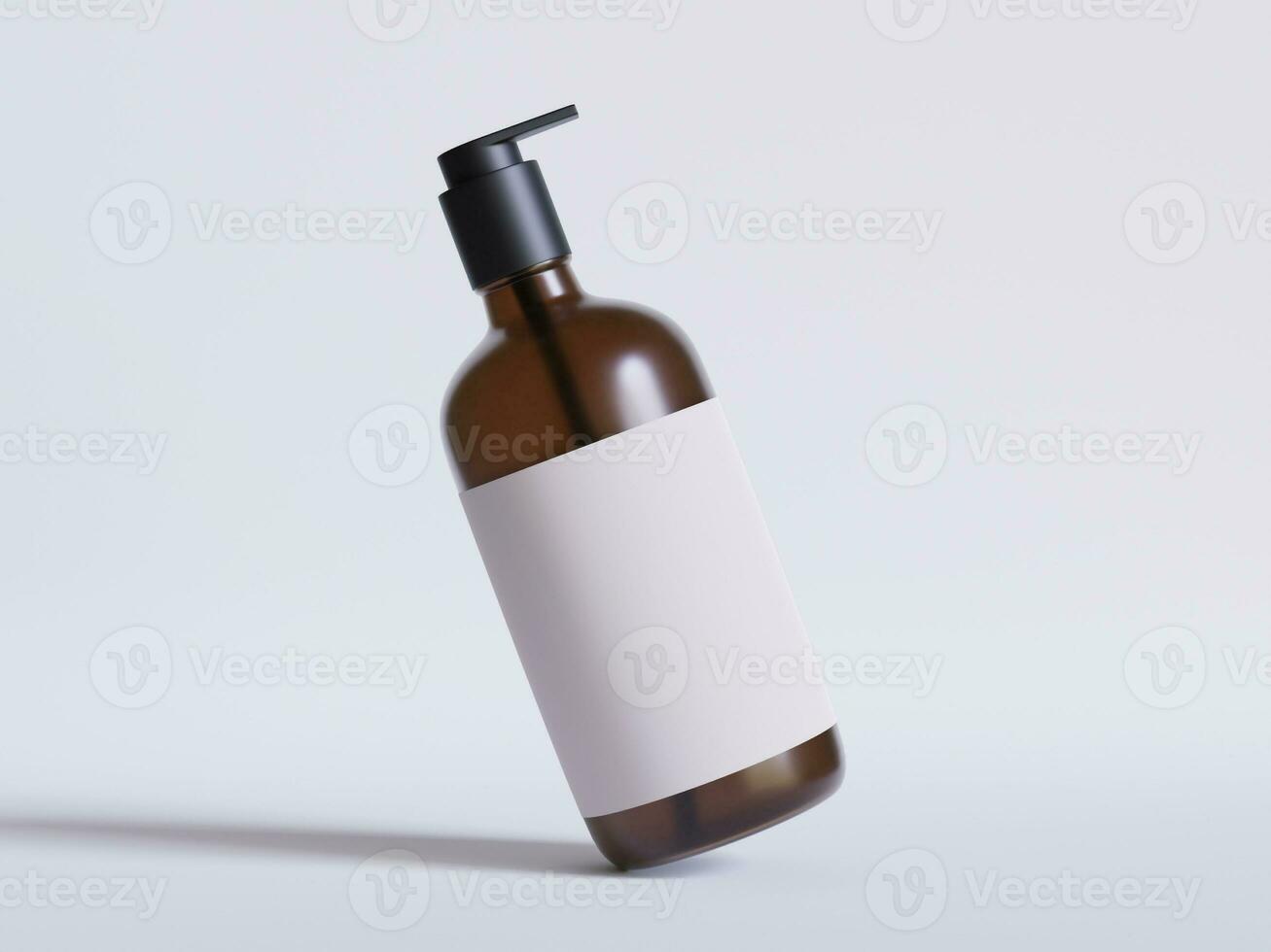 cosmético botella rociador envase. dispensador para crema, sopas, espumas y otro 3d representación foto