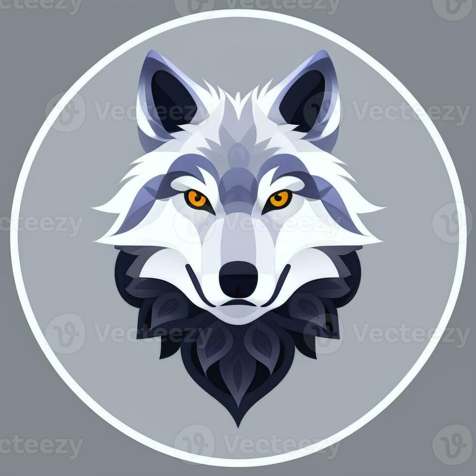 ai generado frio lobo avatar jugador acortar Arte pegatina decoración sencillo antecedentes foto