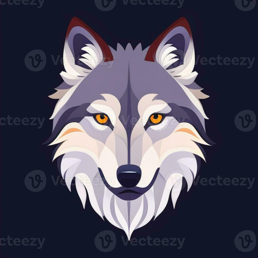 ai generado frio lobo avatar jugador acortar Arte pegatina decoración sencillo antecedentes foto