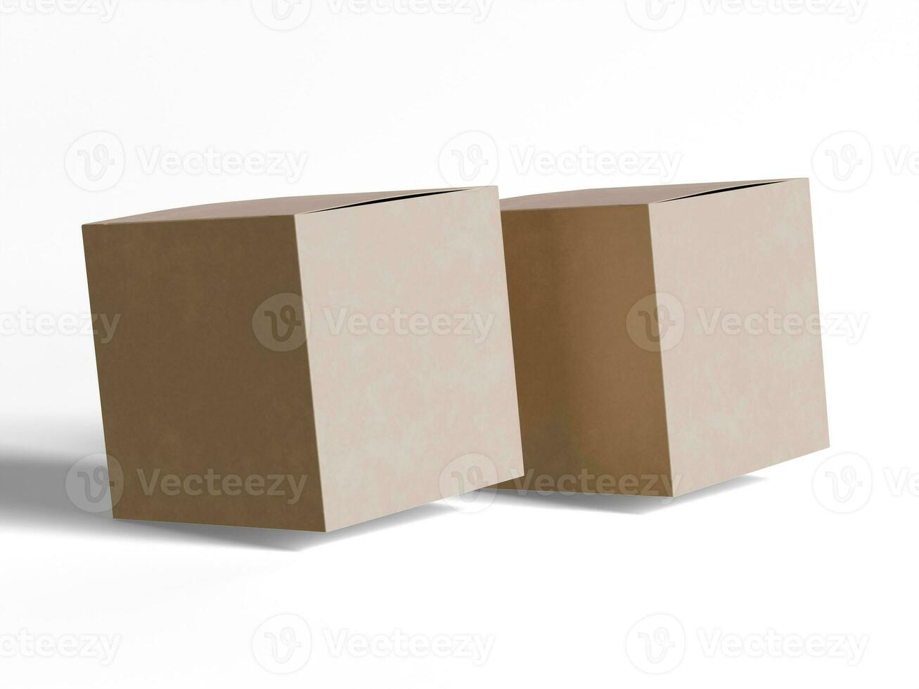 Square box packaging white backgrounnd cardboard paper with realistic texture photo