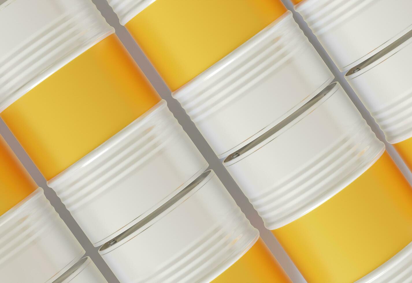 Drum container white color oil barrel realistic texture rendering 3D illustration photo