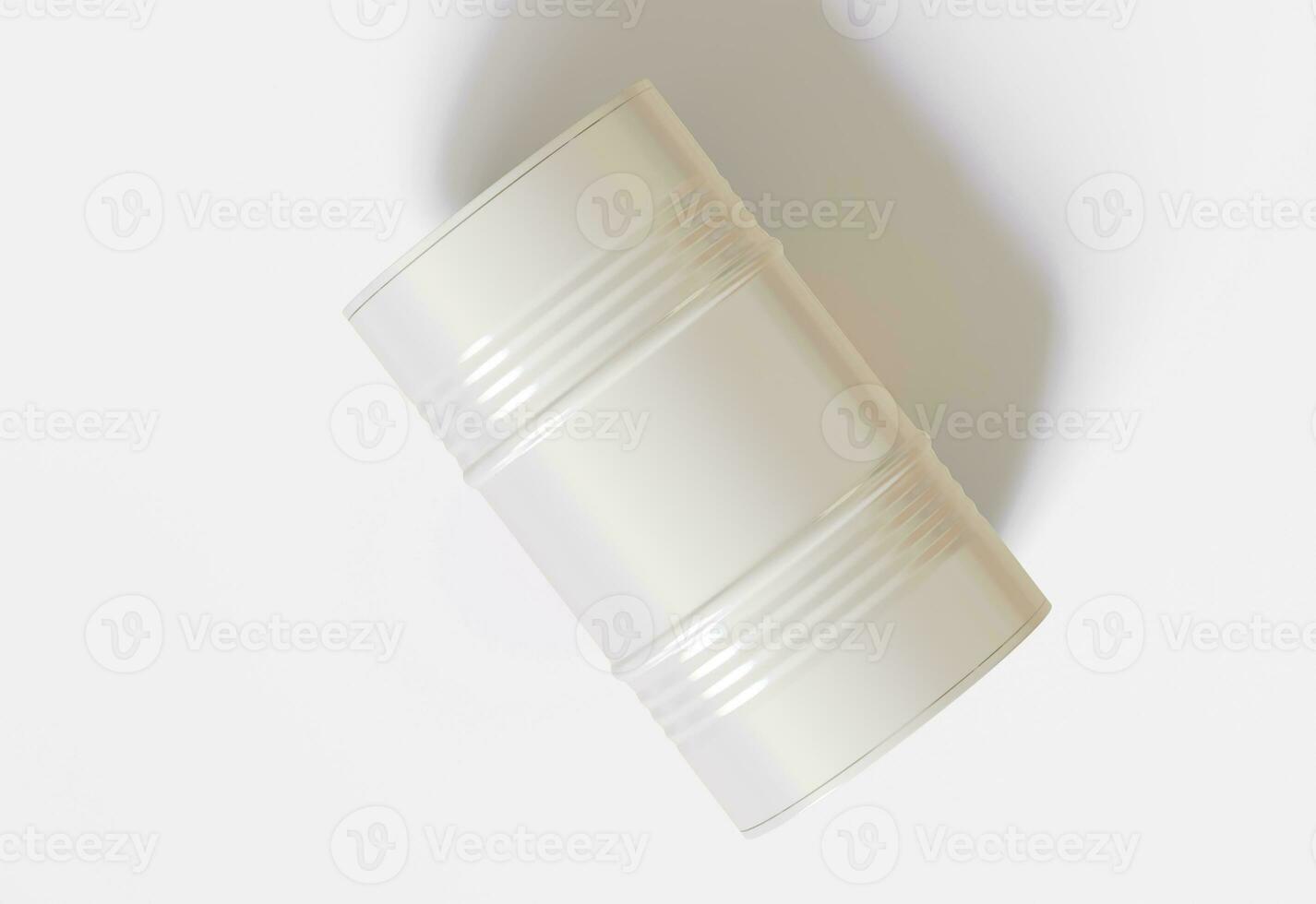 Drum container white color oil barrel realistic texture rendering 3D illustration photo