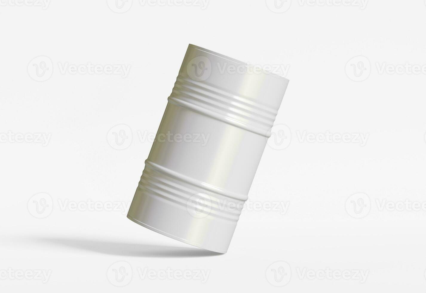 Drum container white color oil barrel realistic texture rendering 3D illustration photo