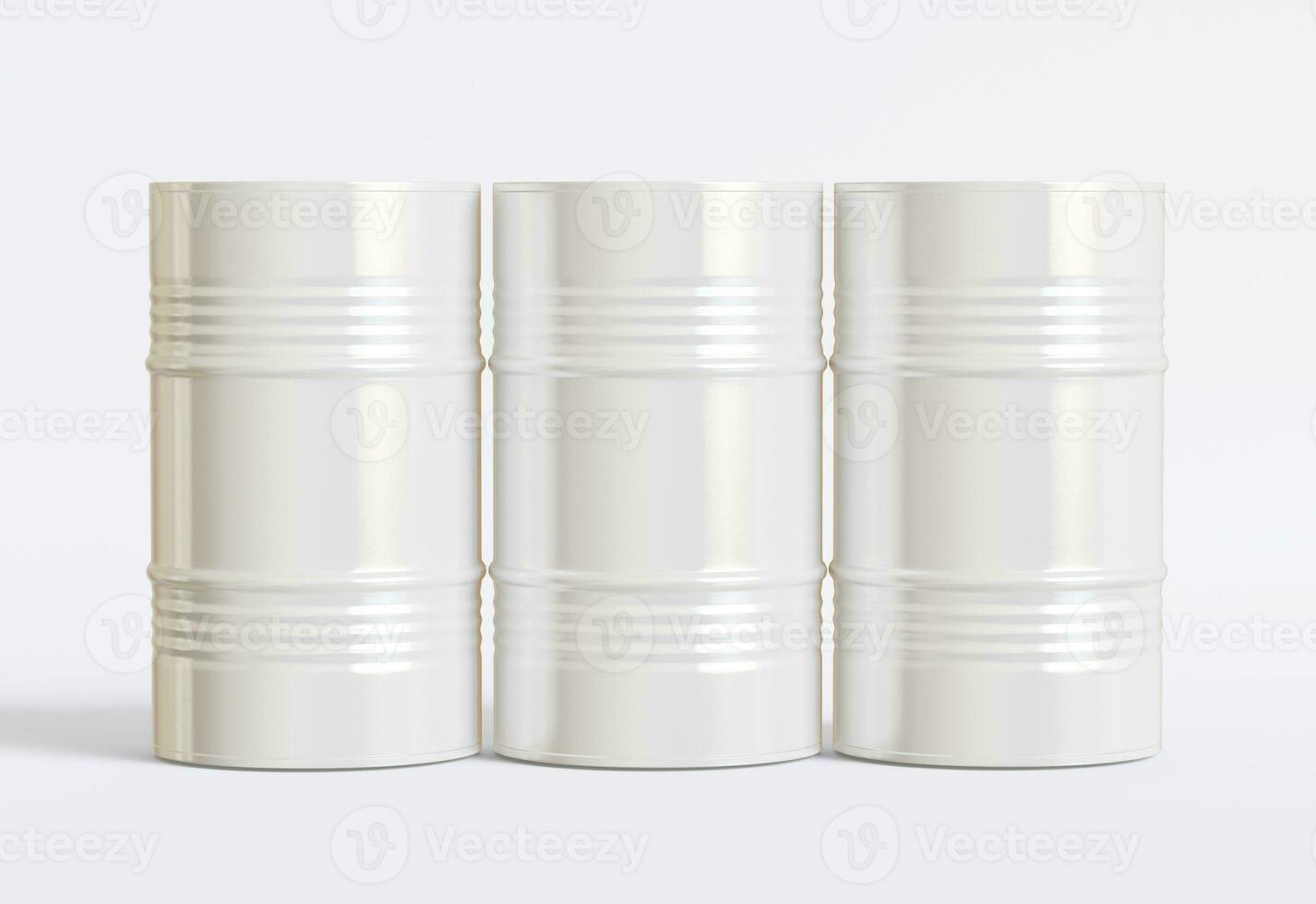 Drum container white color oil barrel realistic texture rendering 3D illustration photo