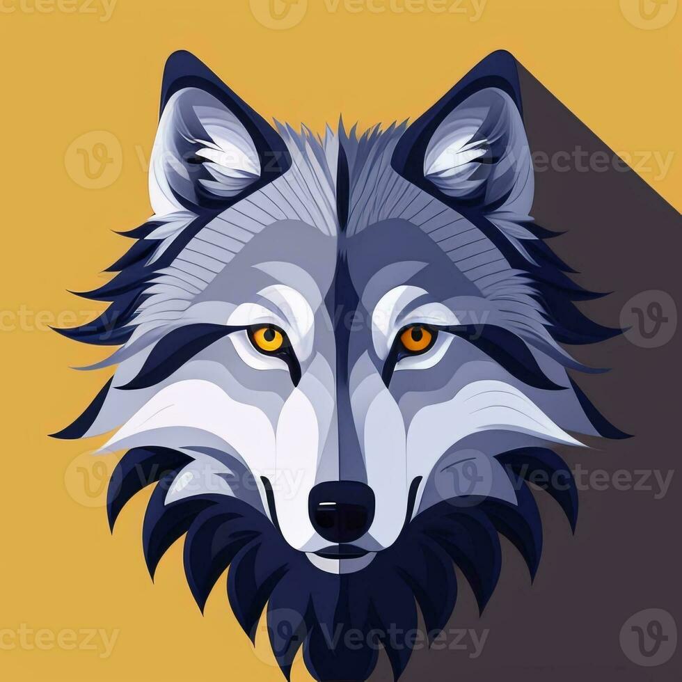 ai generado frio lobo avatar jugador acortar Arte pegatina decoración sencillo antecedentes foto