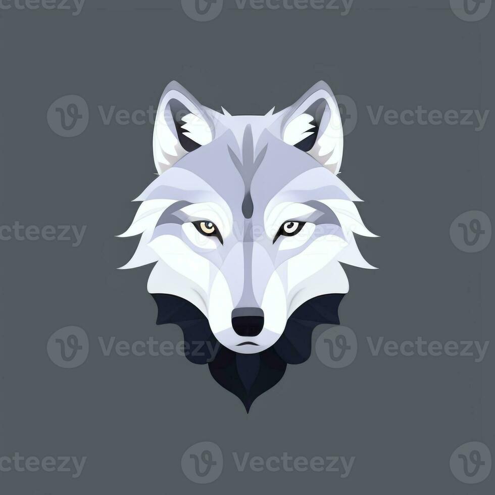 AI generated Cool Wolf Avatar Gamer Clip Art Sticker Decoration Simple Background photo