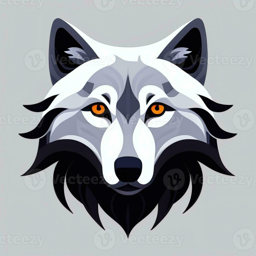 ai generado frio lobo avatar jugador acortar Arte pegatina decoración sencillo antecedentes foto