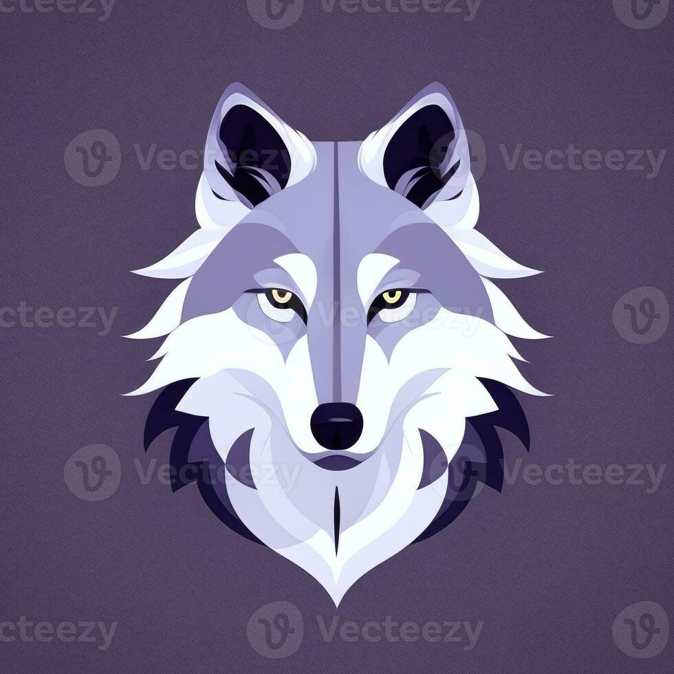 ai generado frio lobo avatar jugador acortar Arte pegatina decoración sencillo antecedentes foto