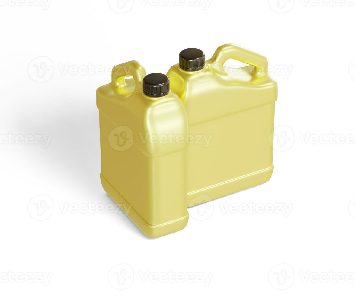 Jerrycan plastic packaging container realistic texture shiny or glossy render with 3D photo