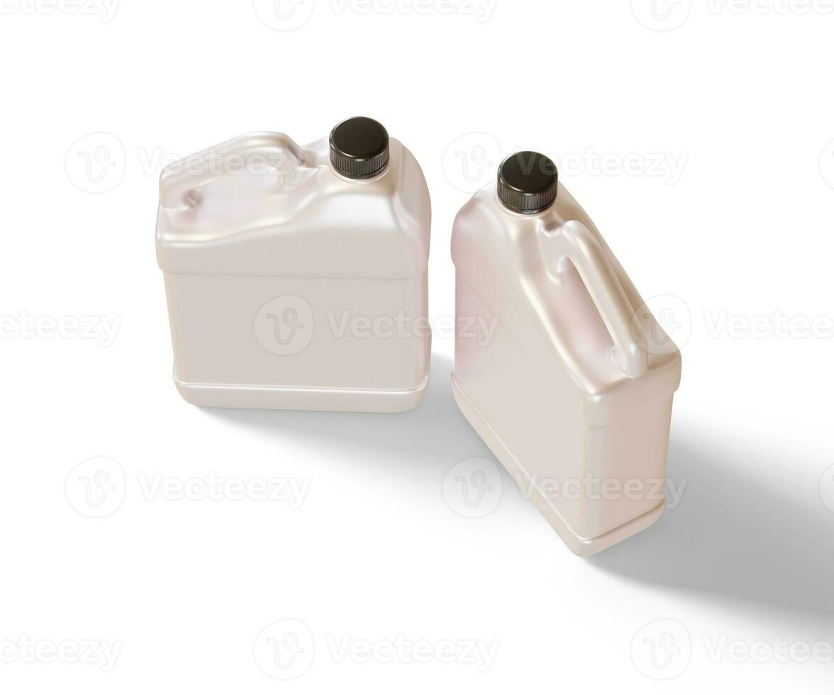 Jerrycan plastic packaging container realistic texture shiny or glossy render with 3D photo