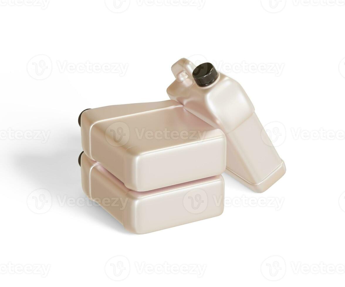 Jerrycan plastic packaging container realistic texture shiny or glossy render with 3D photo