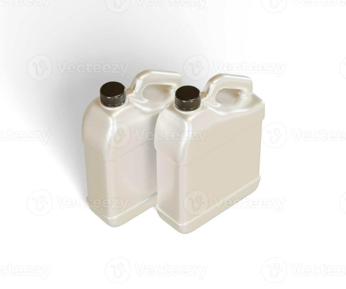 Jerrycan plastic packaging container realistic texture shiny or glossy render with 3D photo