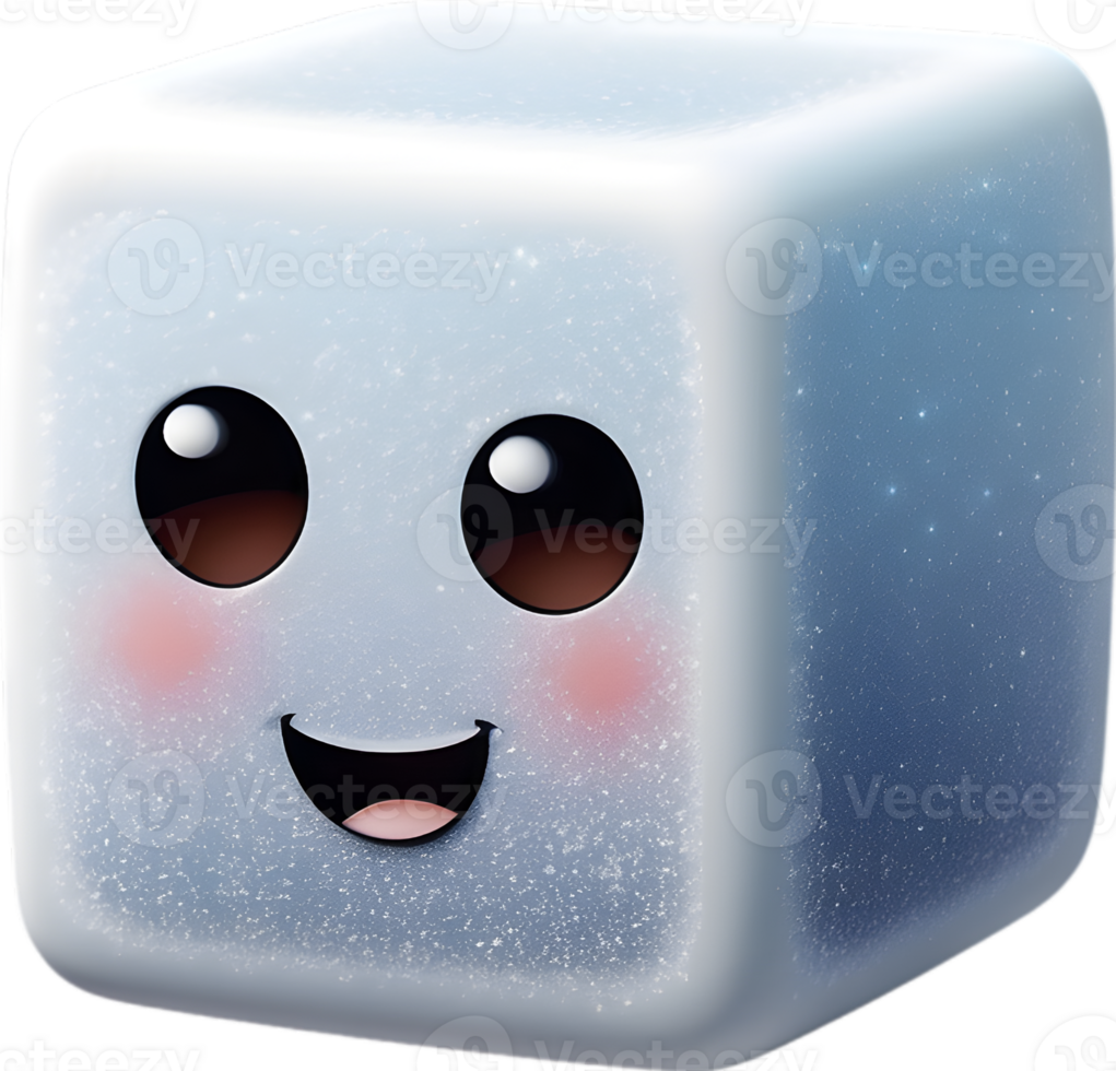 AI generated cute cube , sugar cube cartoon ai generative 34731110 PNG