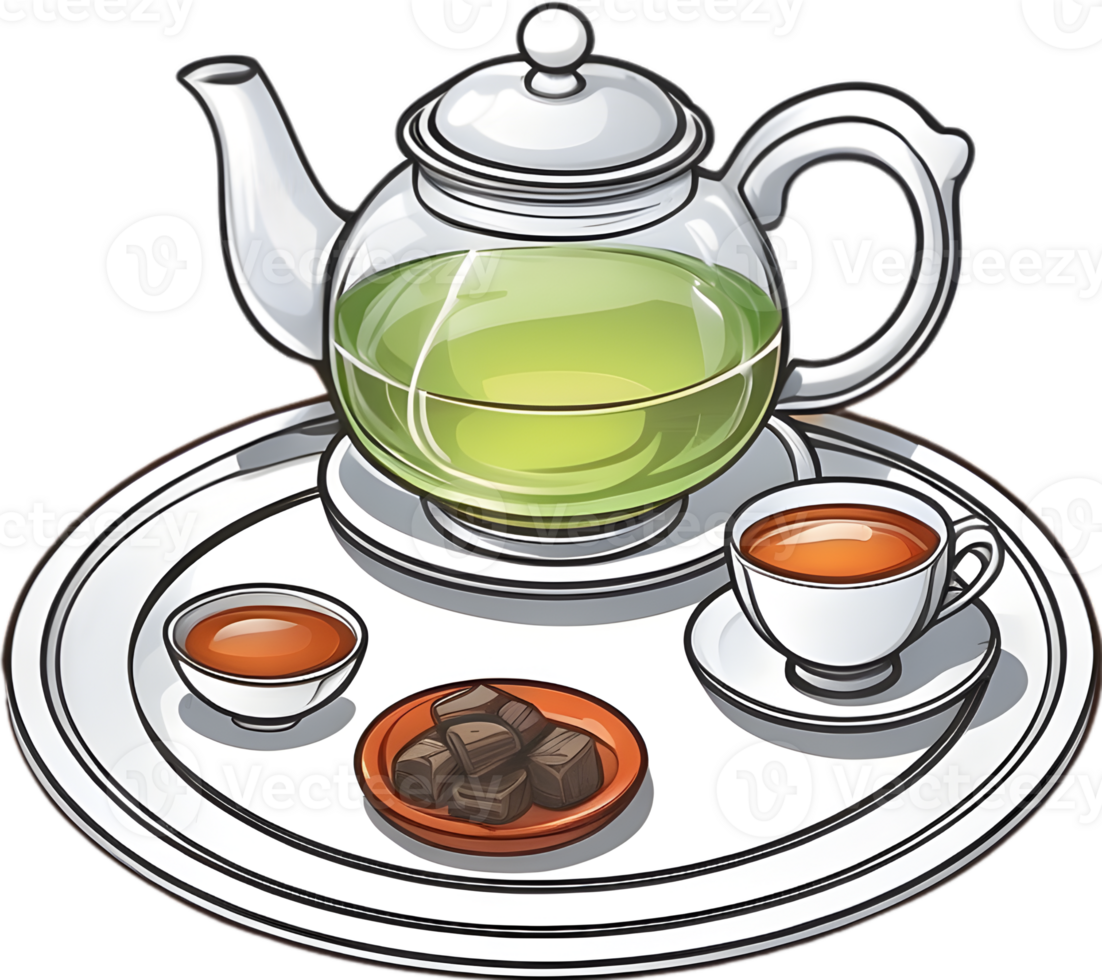 AI generated tea pot transparent ai generative png