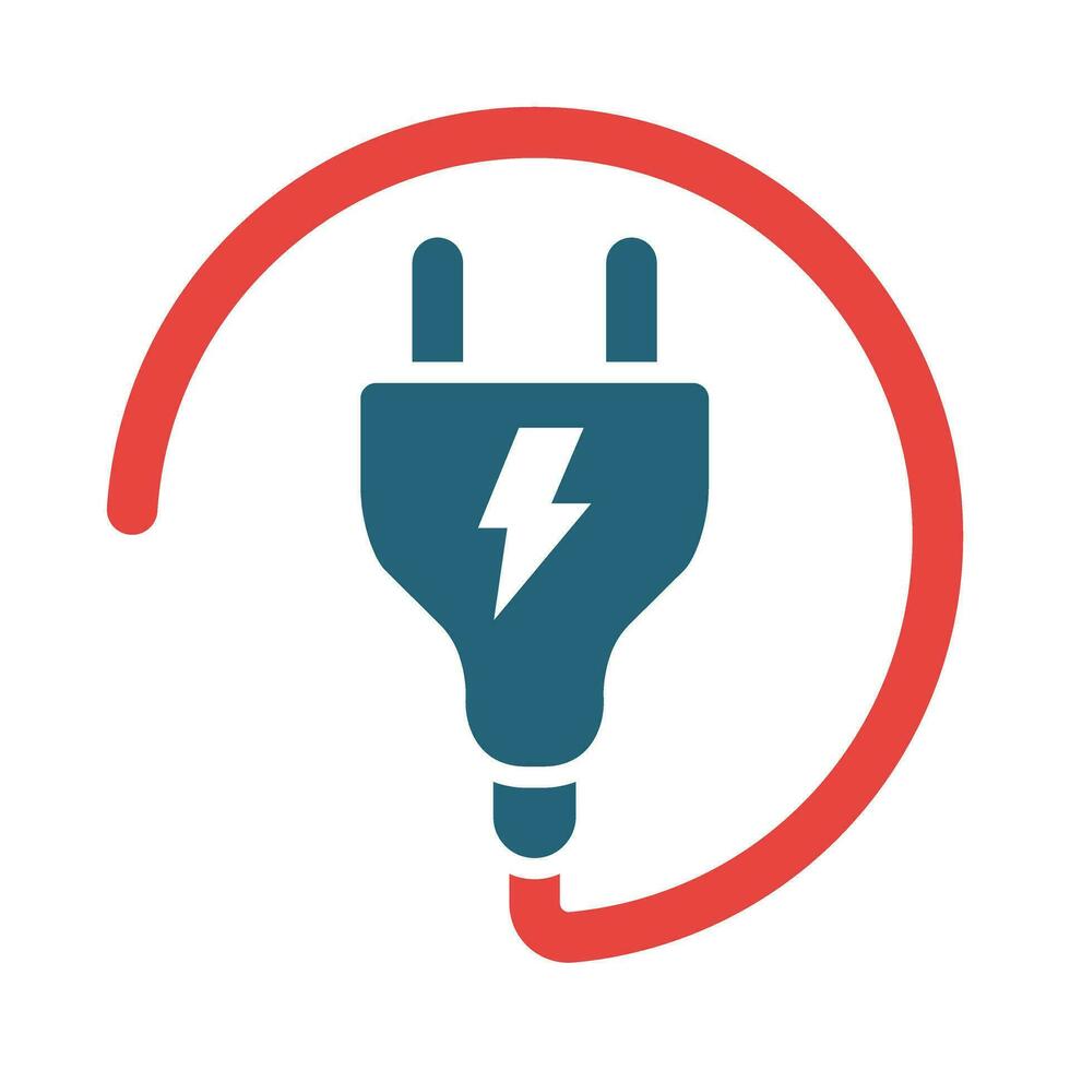 Power Plug Vector Glyph Two Color Icon For Personal And Commercial Use.