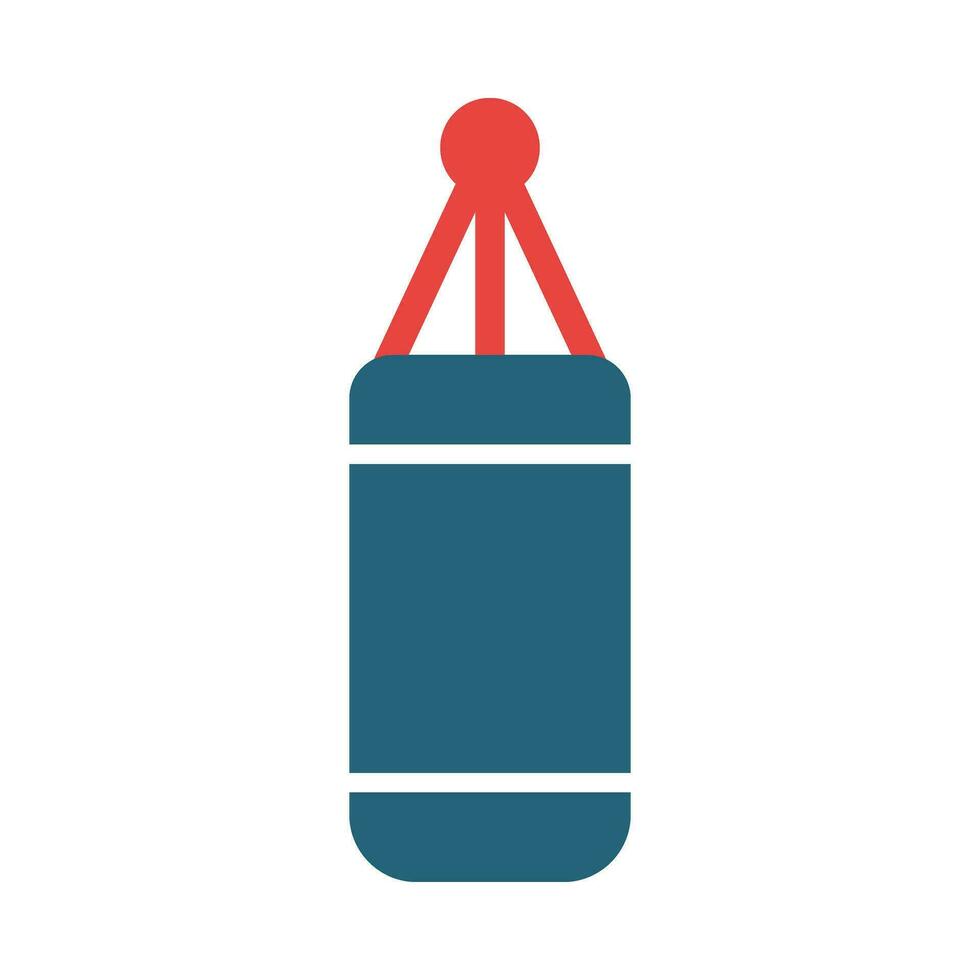 Punching Bag Vector Glyph Two Color Icon For Personal And Commercial Use.