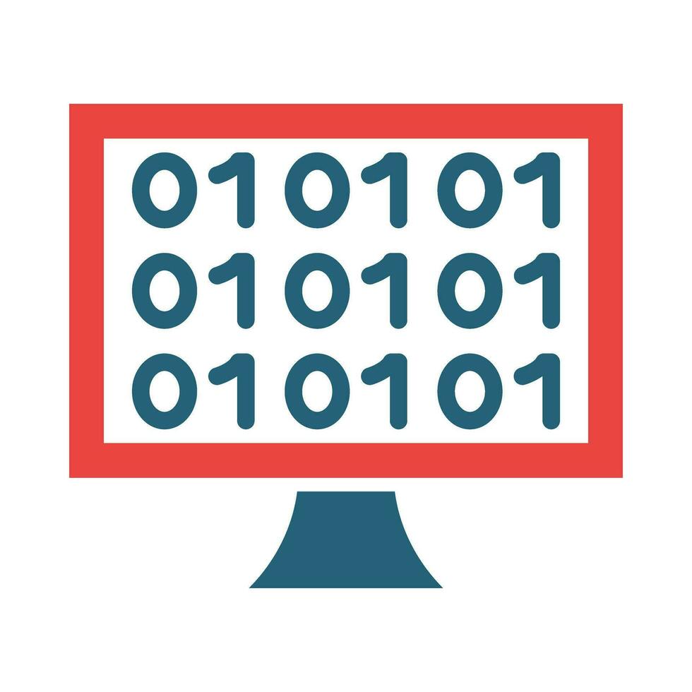 Binary Code Vector Glyph Two Color Icon For Personal And Commercial Use.