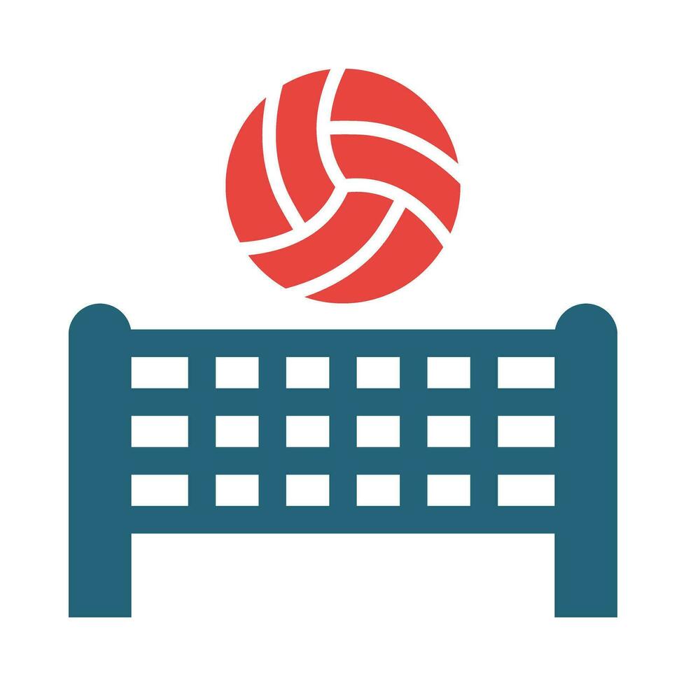 Volleyball Vector Glyph Two Color Icon For Personal And Commercial Use.