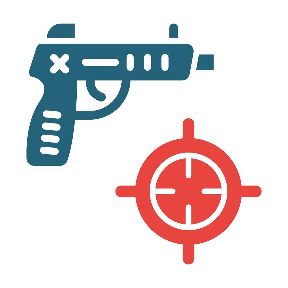 Shooting Vector Glyph Two Color Icon For Personal And Commercial Use.