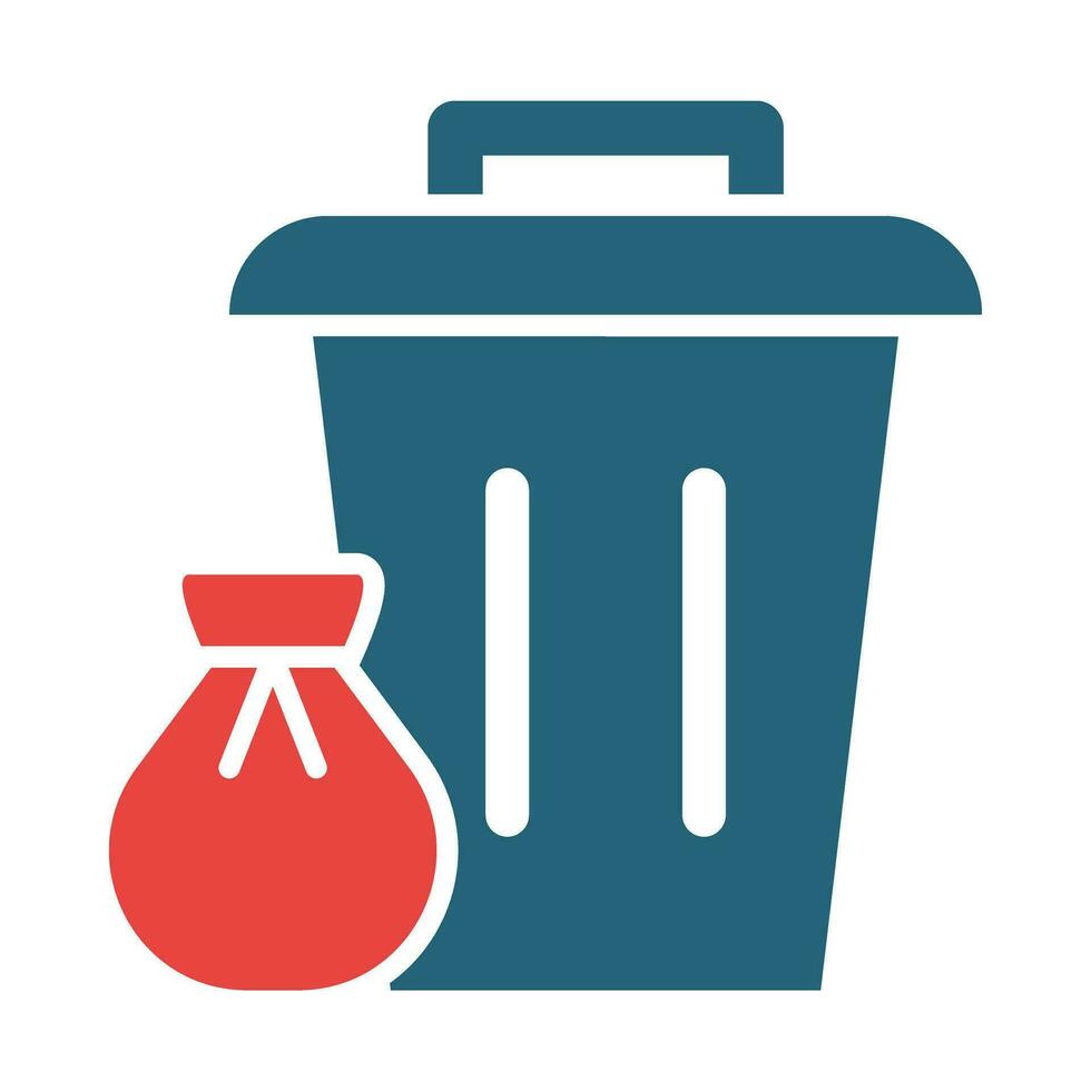 Garbage Vector Glyph Two Color Icon For Personal And Commercial Use.