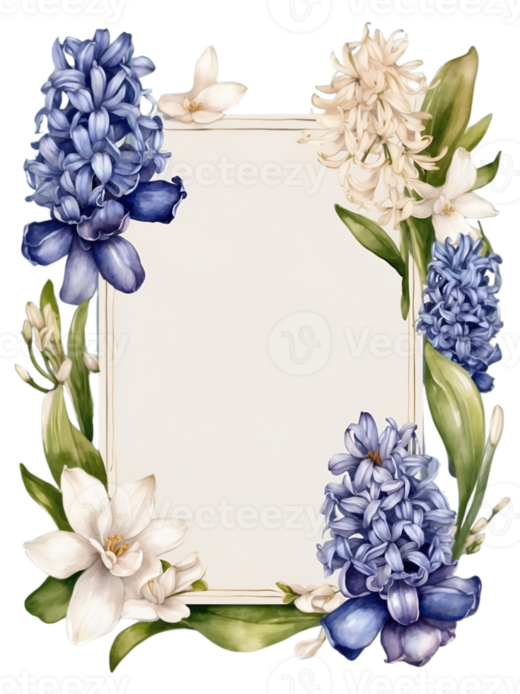 AI generated a water color frame with flowers on it ai generative png