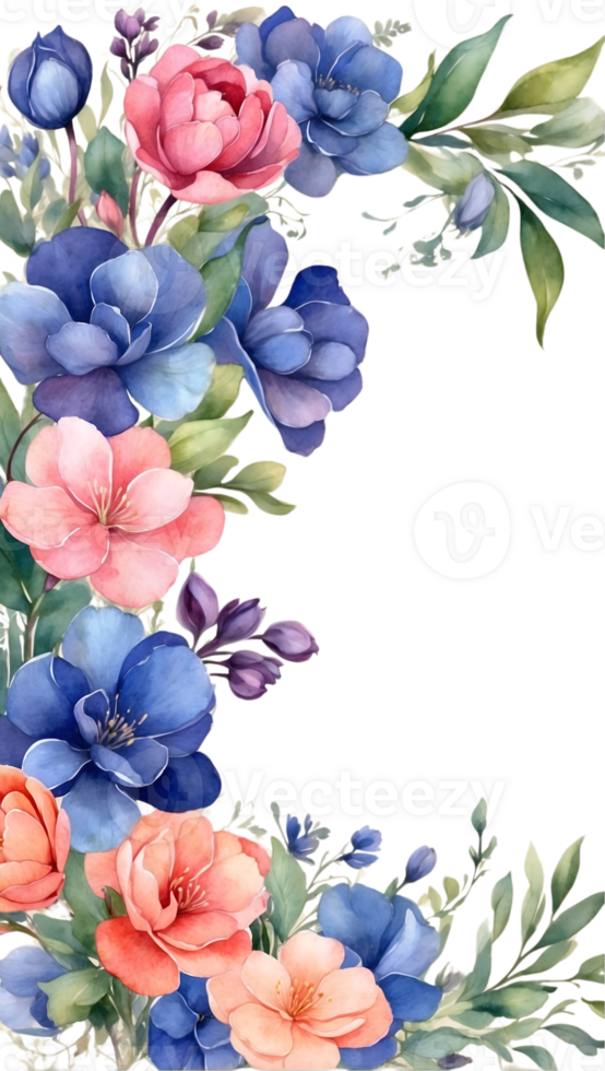 AI generated Watercolor fower illustration  ai generative png
