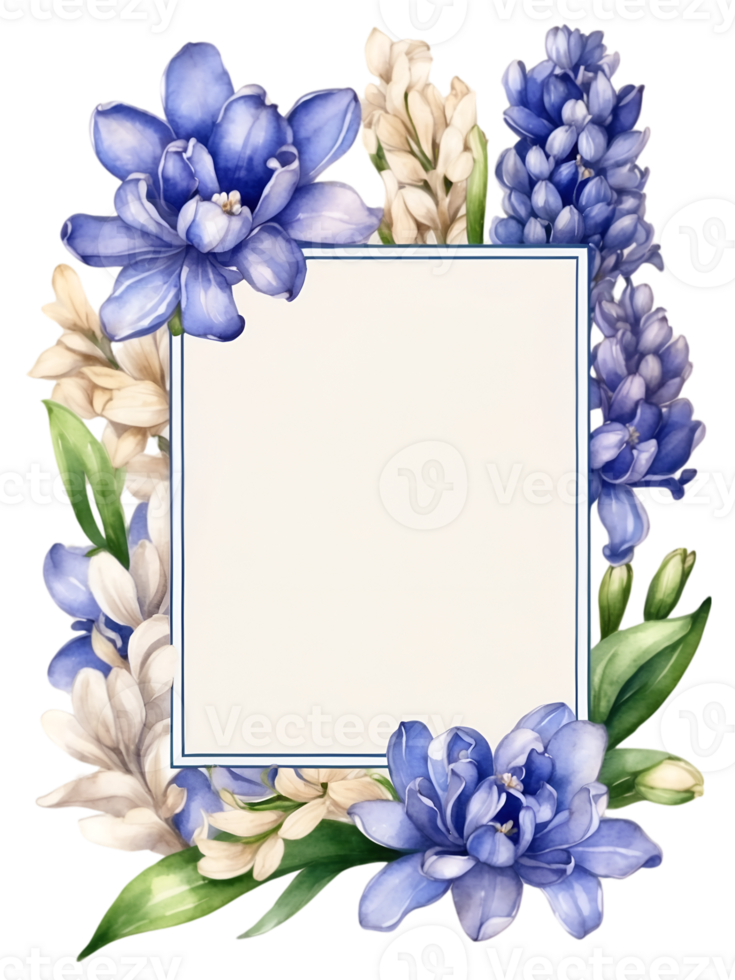 AI generated a water color frame with flowers on it ai generative png