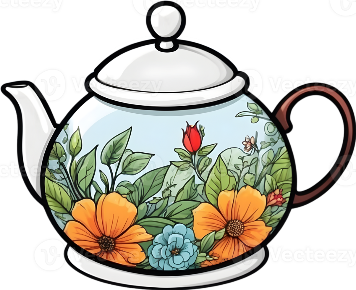 AI generated tea in a teapot with a teapot  ai generative png