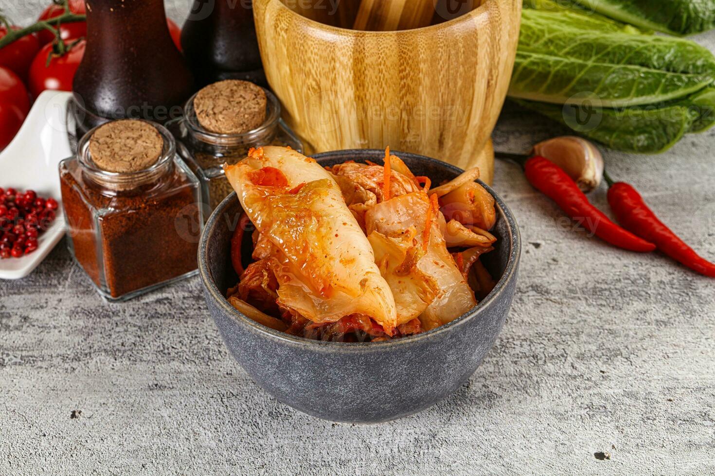 Korean cuisine fermented cabbage kimchi photo