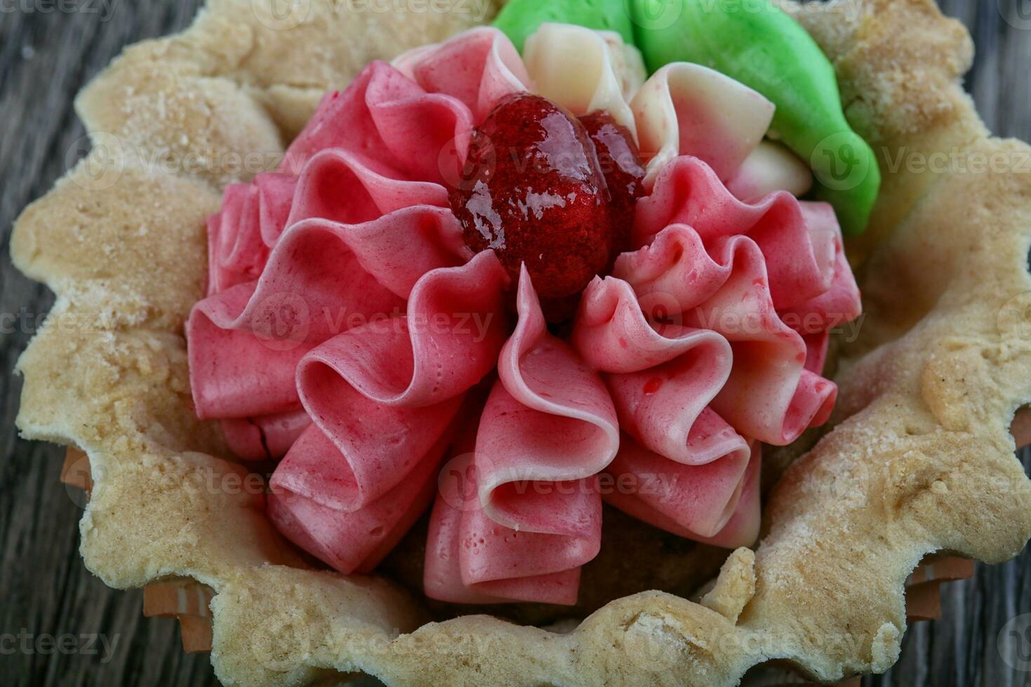 Cupcake over wooden background photo