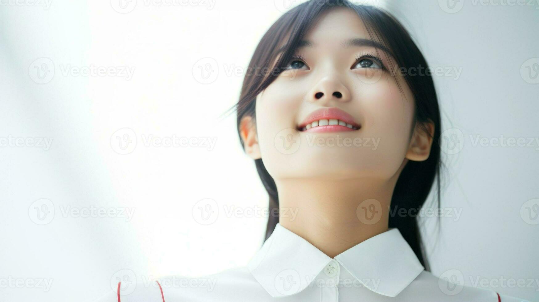Asian schoolgirl photo. Generative AI photo