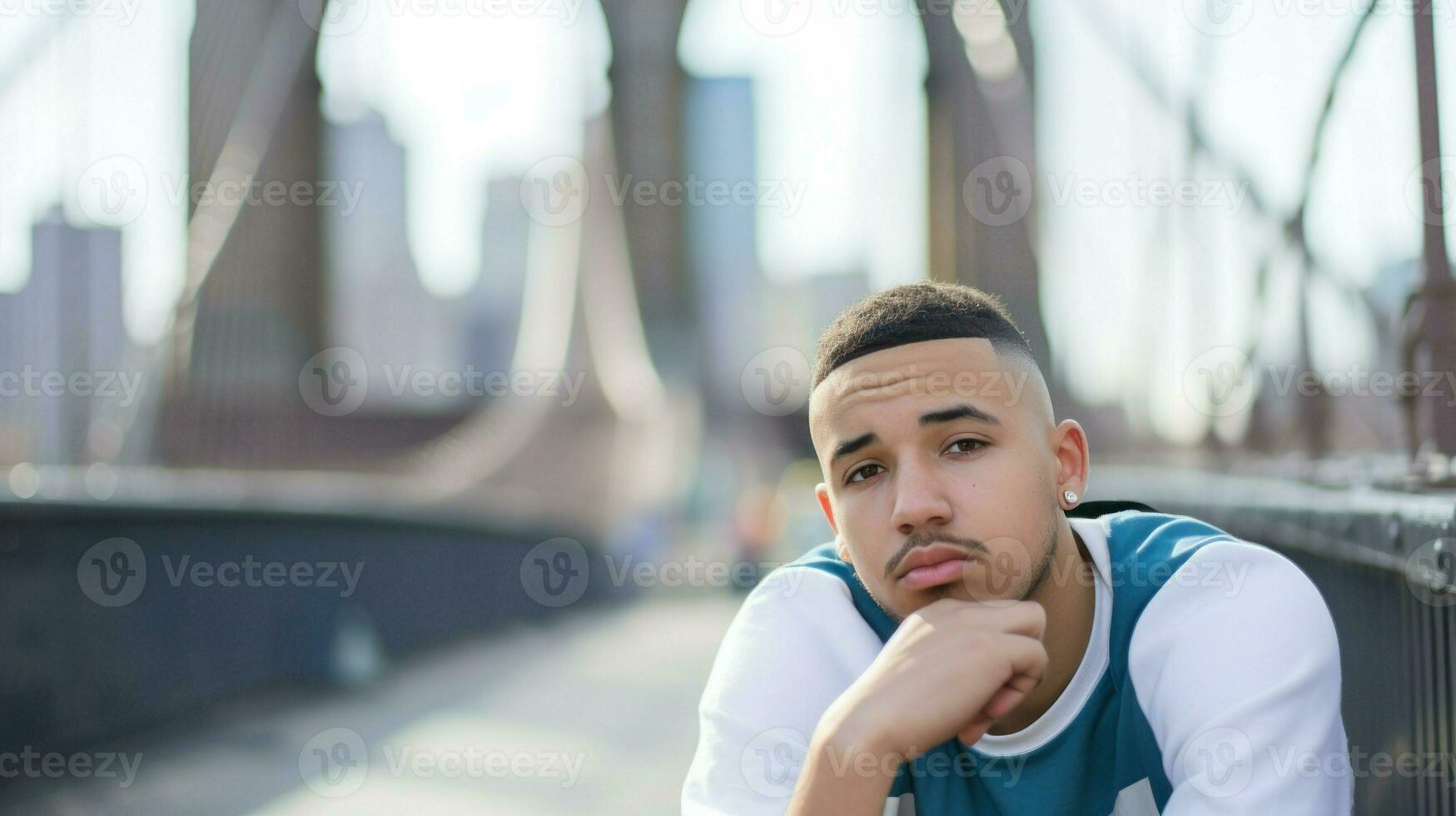 deportivo vestido joven hombre. generativo ai foto