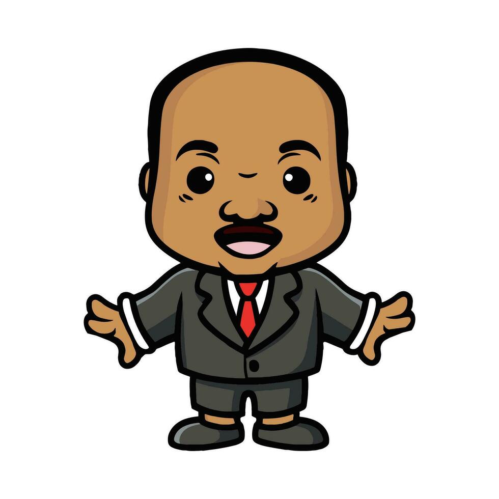 Martin Luther King cartoon character. vector