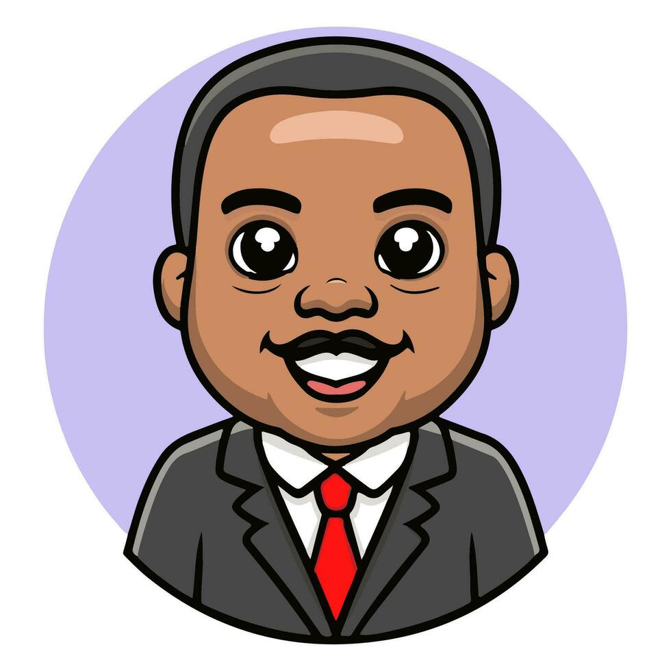 Martin Luther King cartoon character. vector