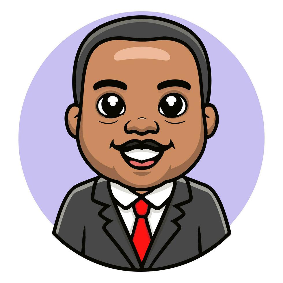 Martin Luther King cartoon character. vector