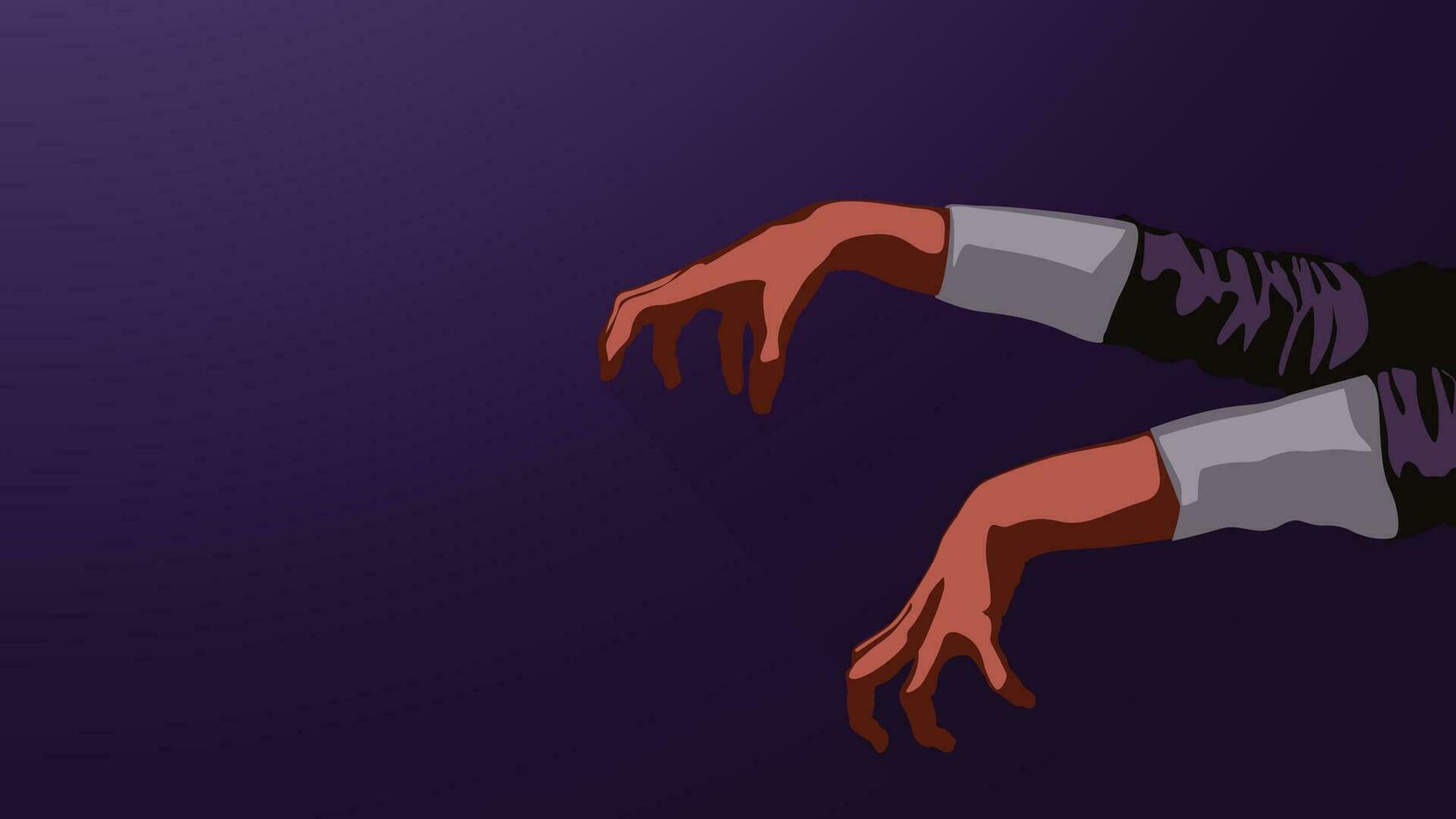 zombi manos en oscuro vector