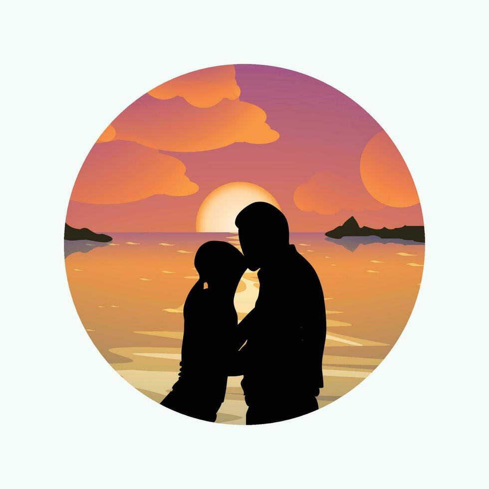 island party couple 02 vector