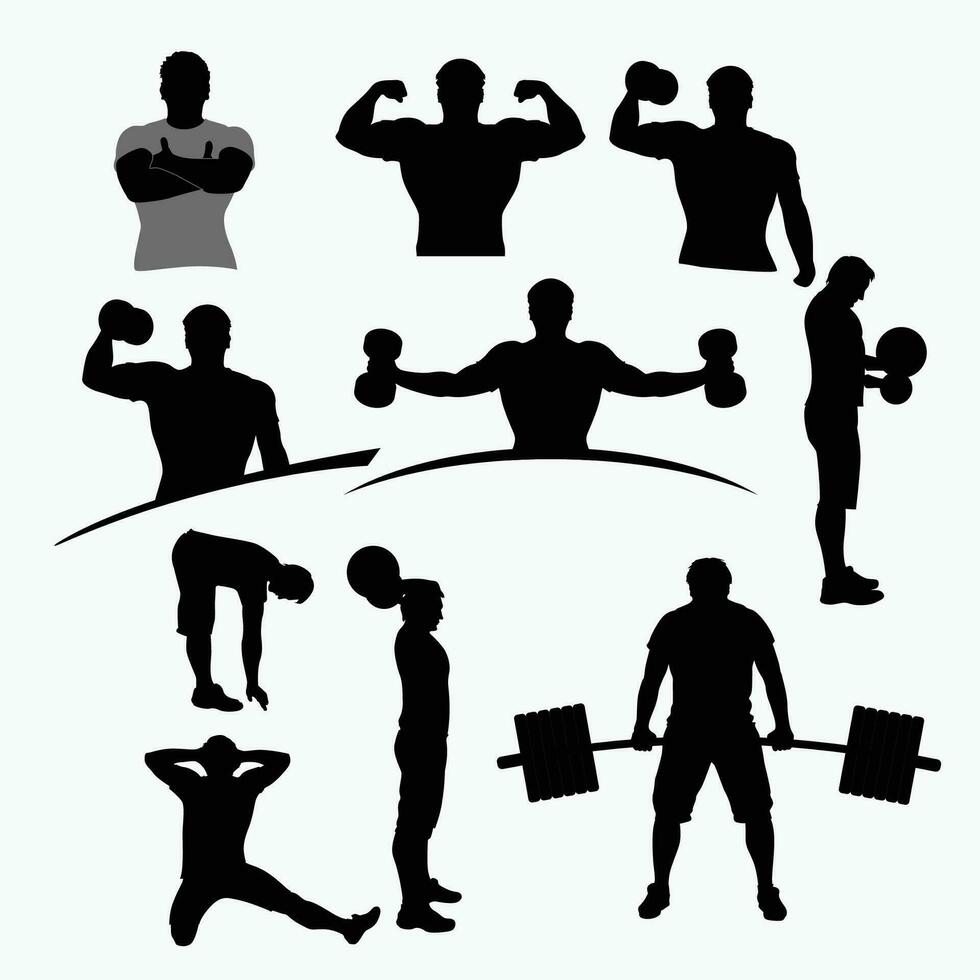 sportsmen male athlete set vector