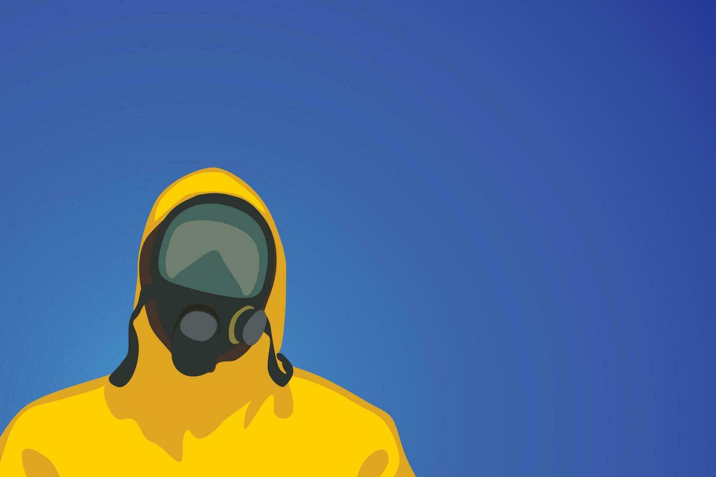 human in yellow suit on blue vector