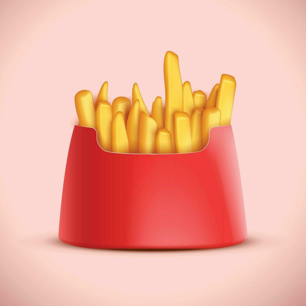 french fries in a pack vector