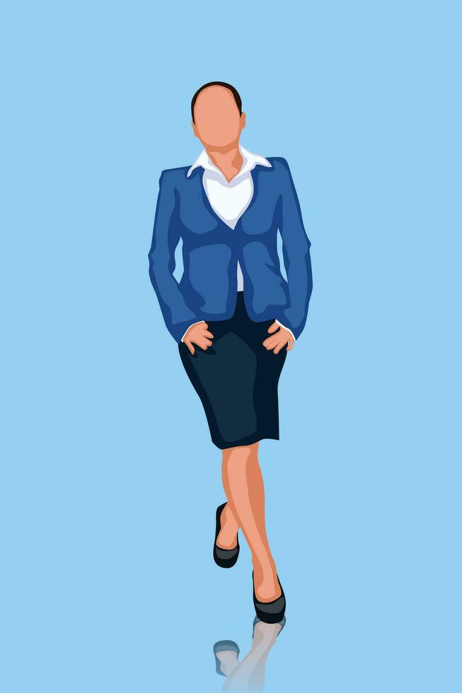 businesswoman front view vector