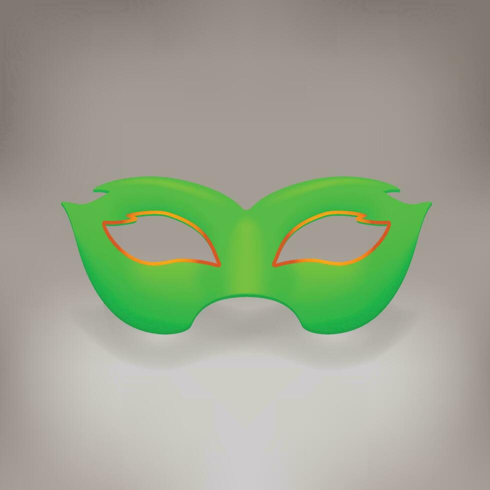carnaval verde máscara vector