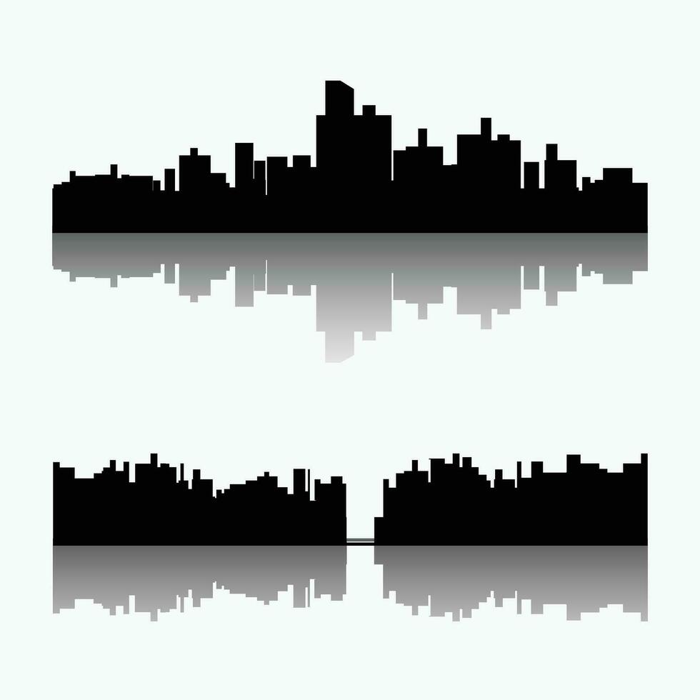 negro ciudad silueta conjunto vector