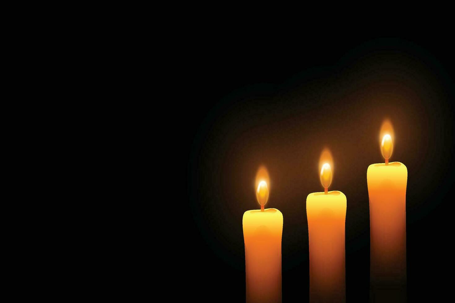 lighting candles in the darkness vector