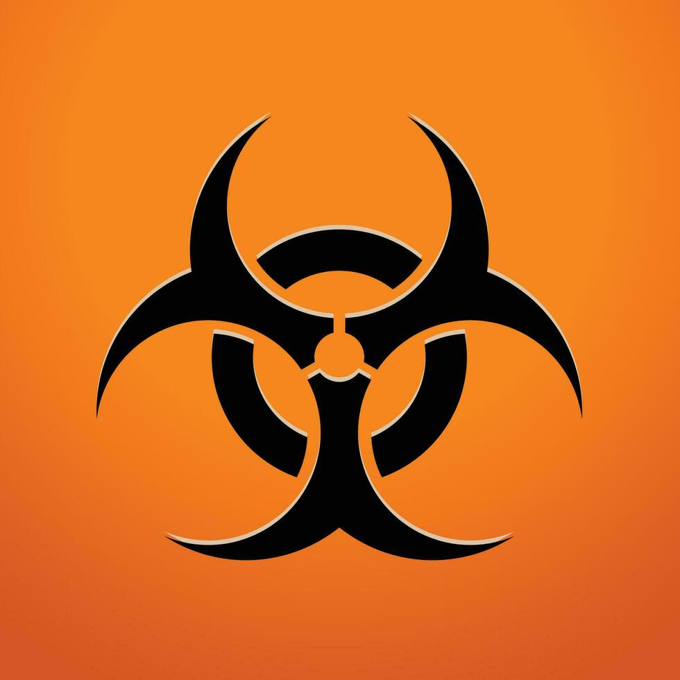 biohazard sign on oragne vector
