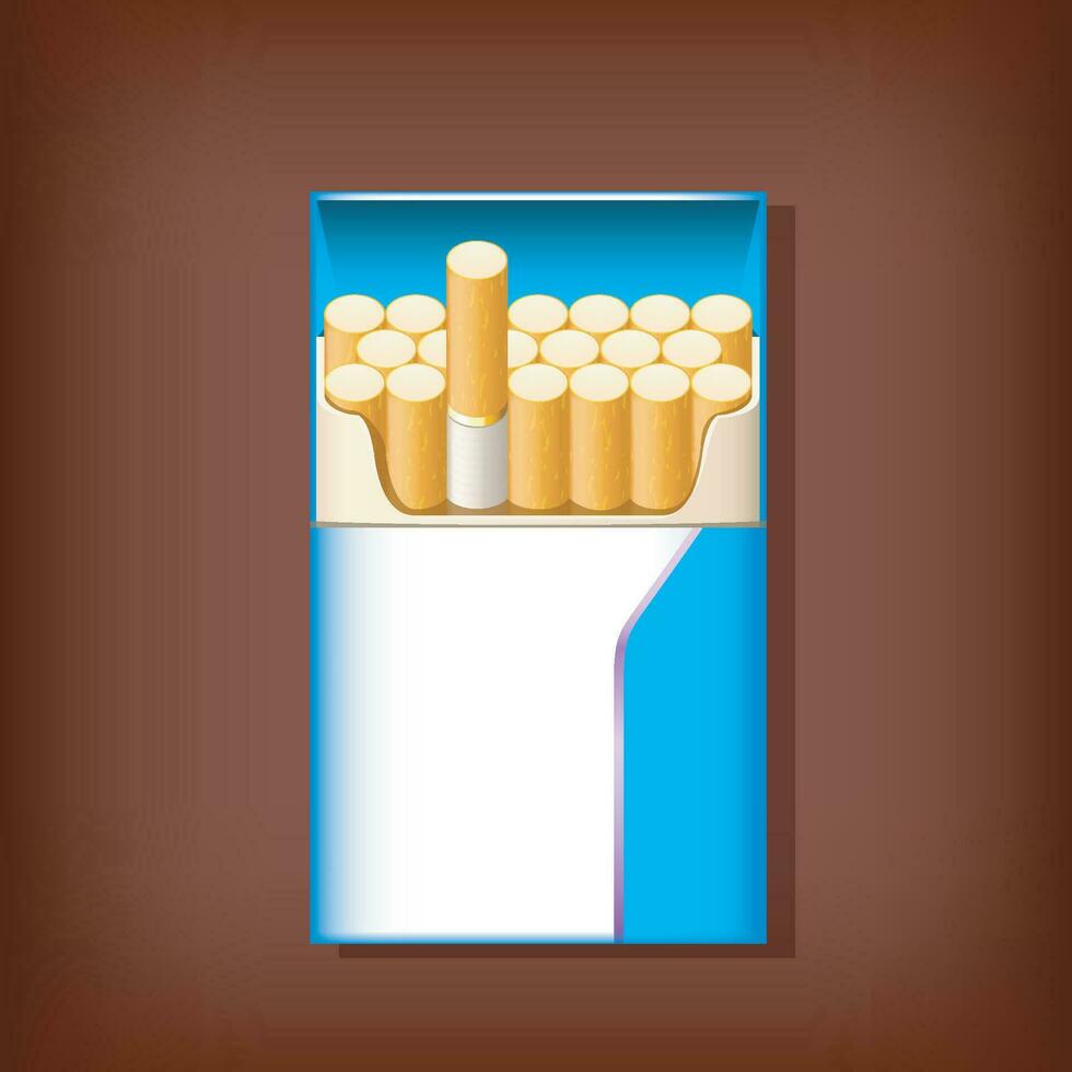 open pack of cigarettes vector