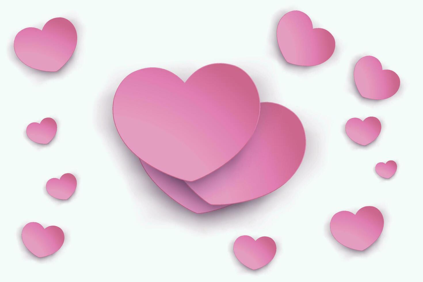 pink hearts on white vector