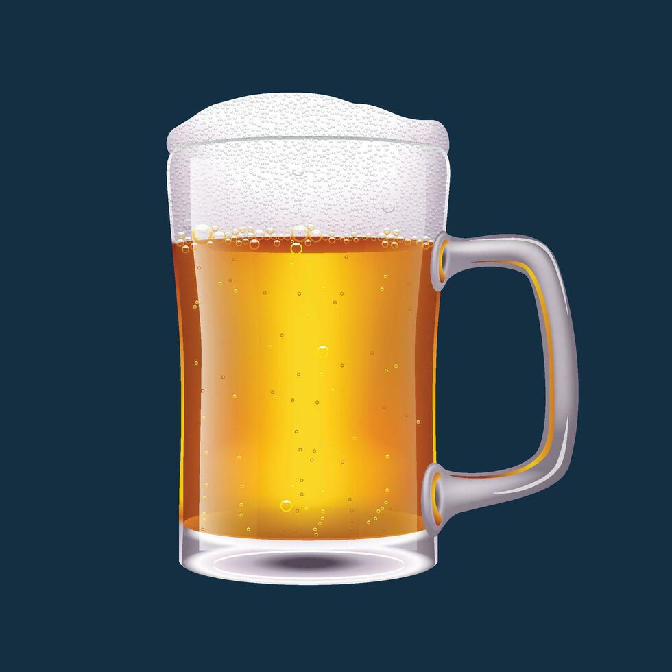 lleno cerveza vaso vector